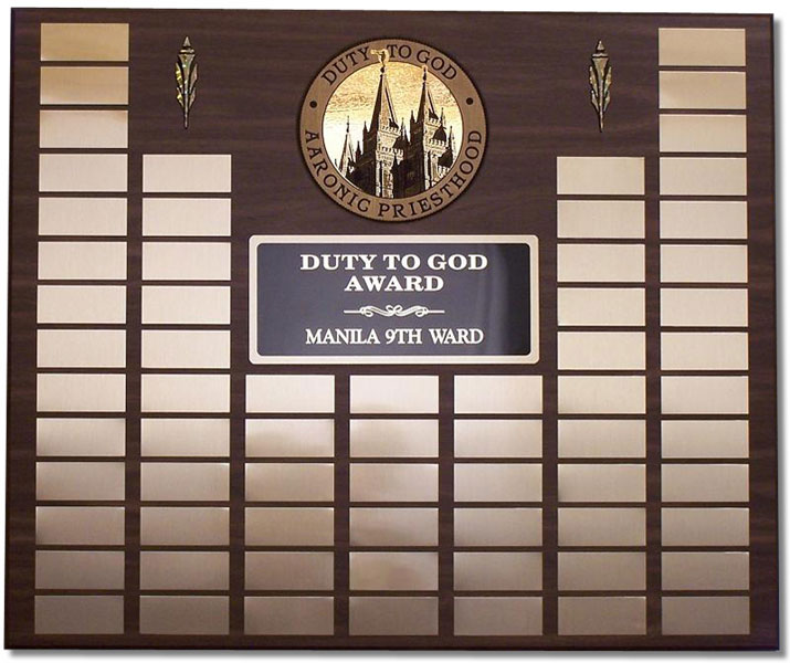 Large Duty to God Plaque